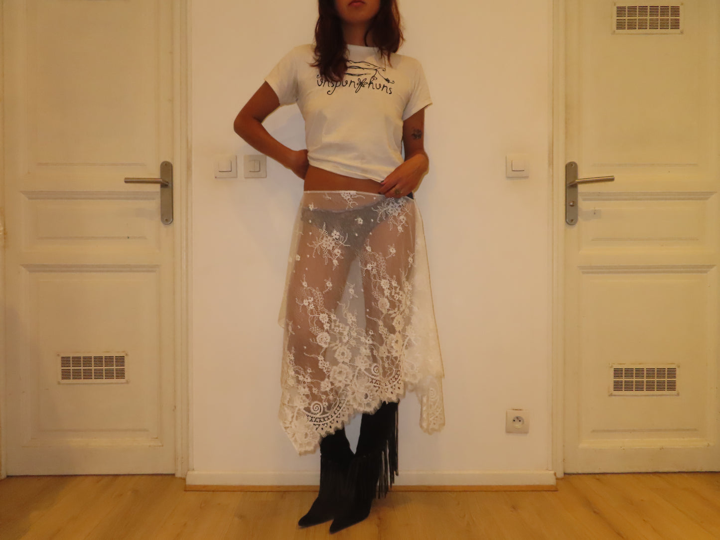 Asymmetrical Lace Skirt