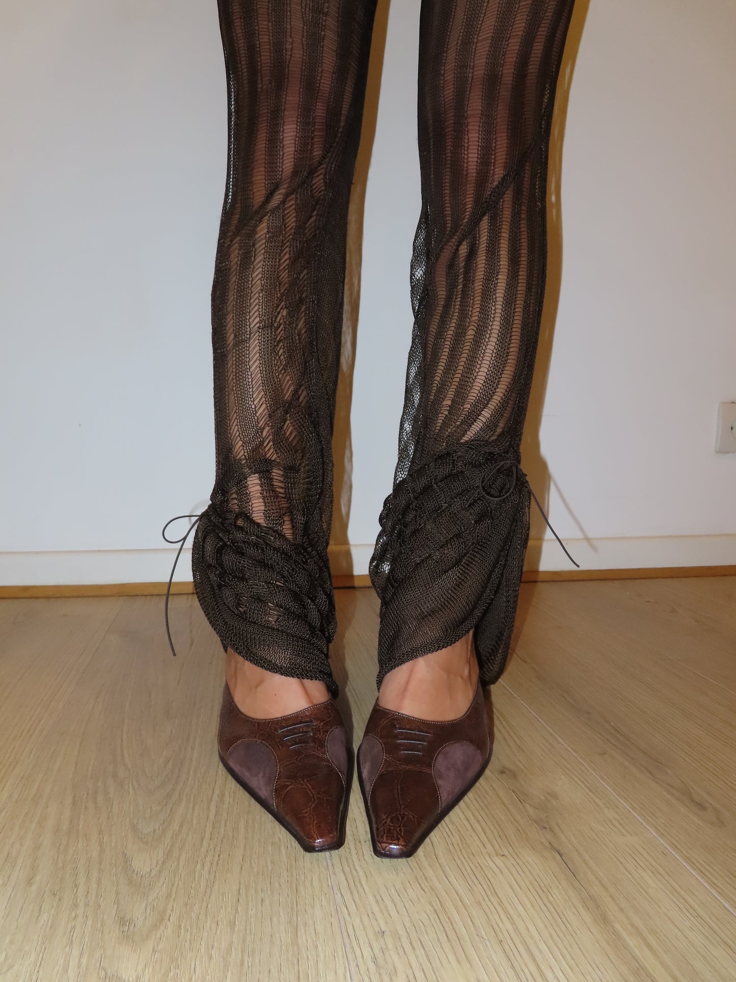 Brown Striped Knit Trousers