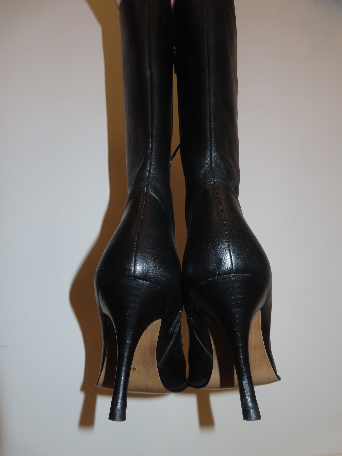Black Lace Up Leather Boots