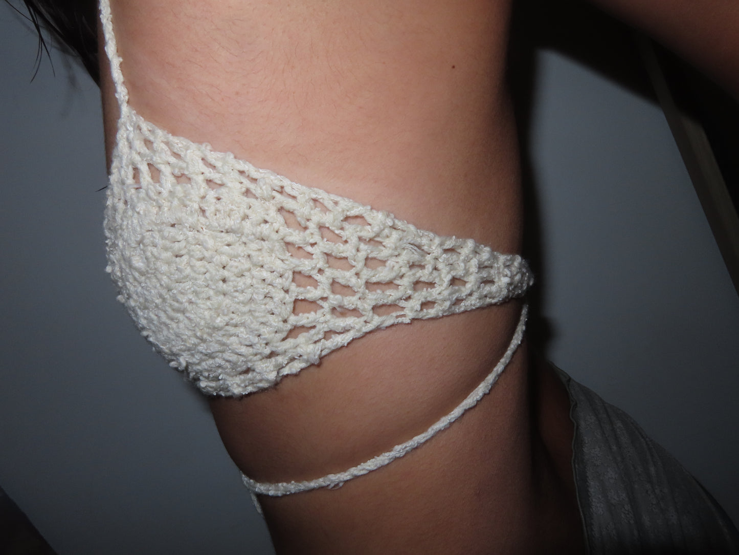 Crochet Wool Bra White