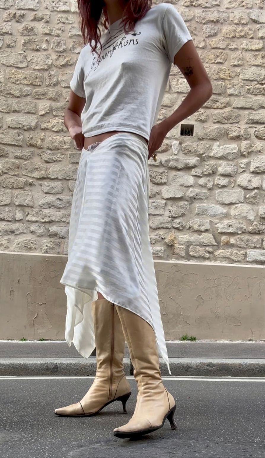 Asymmetrical Striped Skirt