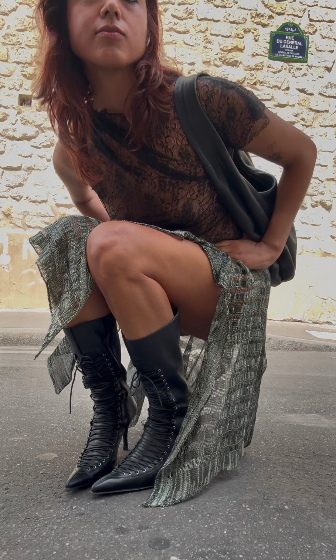 Knit and Lace AsymmetricalDress