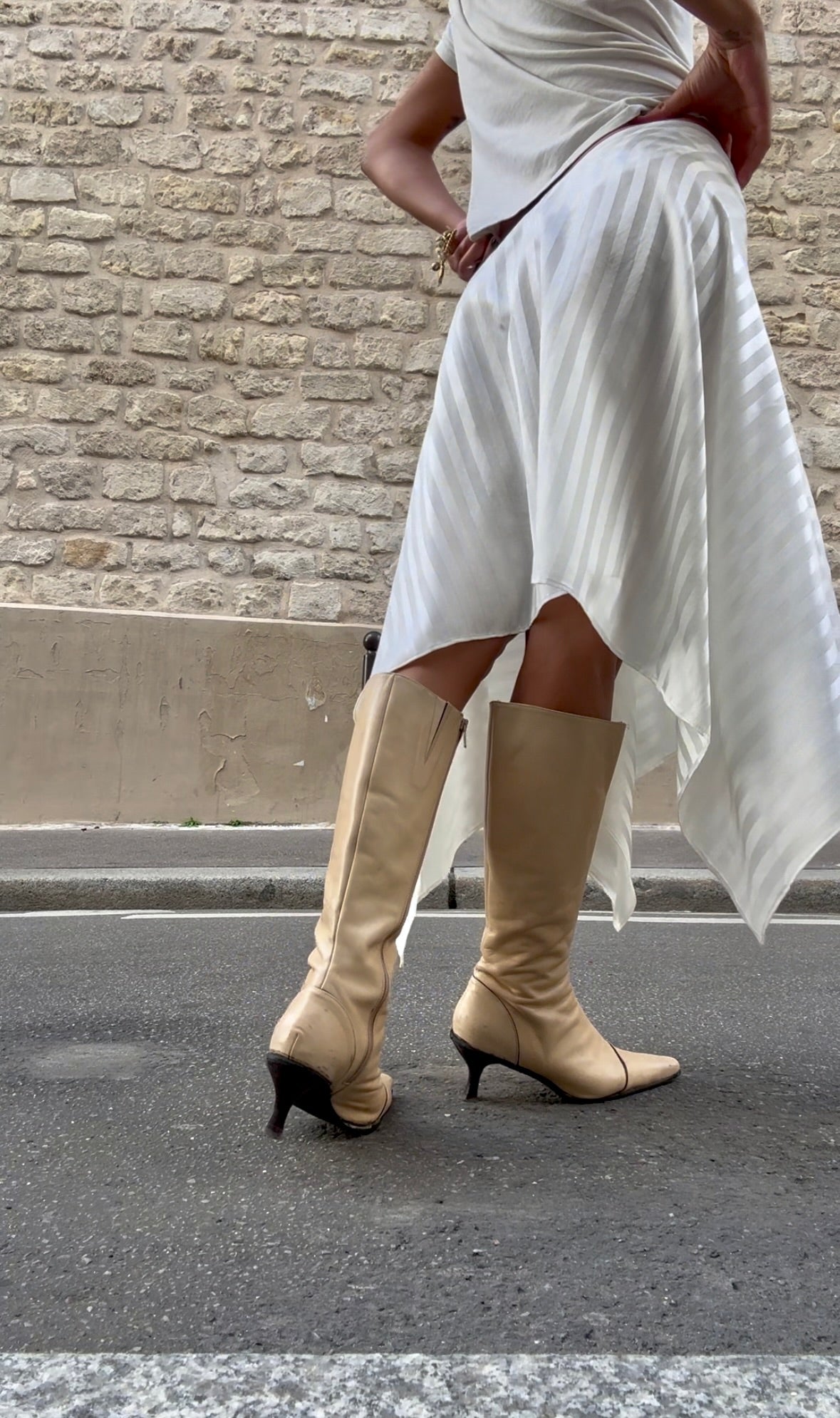 Asymmetrical Striped Skirt