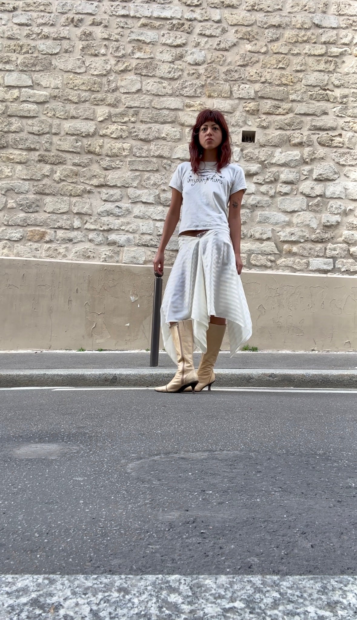 Asymmetrical Striped Skirt